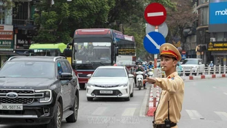 Phân luồng giao thông phục vụ Lễ xuất quân và diễn tập bảo vệ Đại hội lần thứ XIV của Đảng