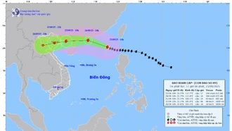Bão số 9 giật trên cấp 17 hướng vào Bắc Bộ, cảnh báo mưa đặc biệt lớn