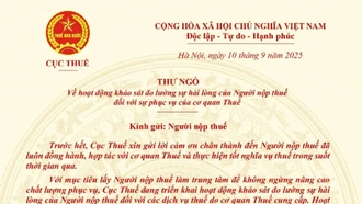 Cục Thuế gửi Thư ngỏ về hoạt động khảo sát đo lường sự hài lòng của người nộp thuế
