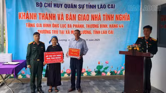 Bàn giao nhà tình nghĩa cho thương binh Lục Bá Phảnh tại xã Minh Lương