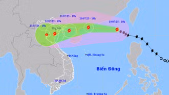 Bão số 3 đang mạnh lên cấp 10-11, giật cấp 14 trên Biển Đông