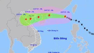 Bão số 3 đang mạnh lên cấp 10-11, giật cấp 14 trên Biển Đông