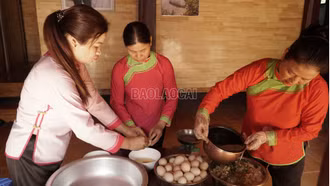 Ngọt thơm vị bánh Trung thu của người Giáy