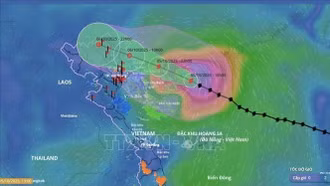 Dự báo chiều 6/10, bão trên khu vực vùng núi phía Bắc và suy yếu thành vùng áp thấp