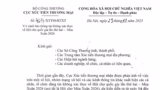 Cảnh báo thông tin không xác thực về Hội chợ Mùa xuân 2026