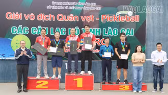 Trao 17 bộ giải tại Giải vô địch quần vợt - pickleball các câu lạc bộ tỉnh năm 2024