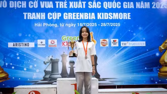 Vận động viên Phạm Như Ý xuất sắc giành 3 huy chương tại Giải vô địch Cờ vua trẻ xuất sắc quốc gia 2025