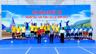 Bế mạc Giải Bóng chuyền hơi Người cao tuổi tỉnh Lào Cai năm 2025