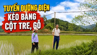 Nỗi lo từ tuyến đường điện kéo bằng cột tre