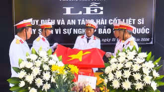 Phường Nam Cường tổ chức truy điệu và an táng hài cốt liệt sĩ