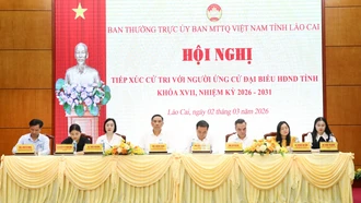 Hội nghị tiếp xúc cử tri với những người ứng cử đại biểu HĐND tỉnh khóa XVII tại đơn vị bầu cử số 01