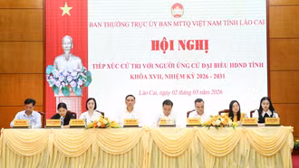 Hội nghị tiếp xúc cử tri với những người ứng cử đại biểu HĐND tỉnh khóa XVII tại đơn vị bầu cử số 01