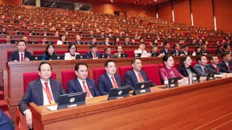 Một số hình ảnh của Đoàn đại biểu Đảng bộ tỉnh Lào Cai tại ngày làm việc đầu tiên Đại hội XIV của Đảng