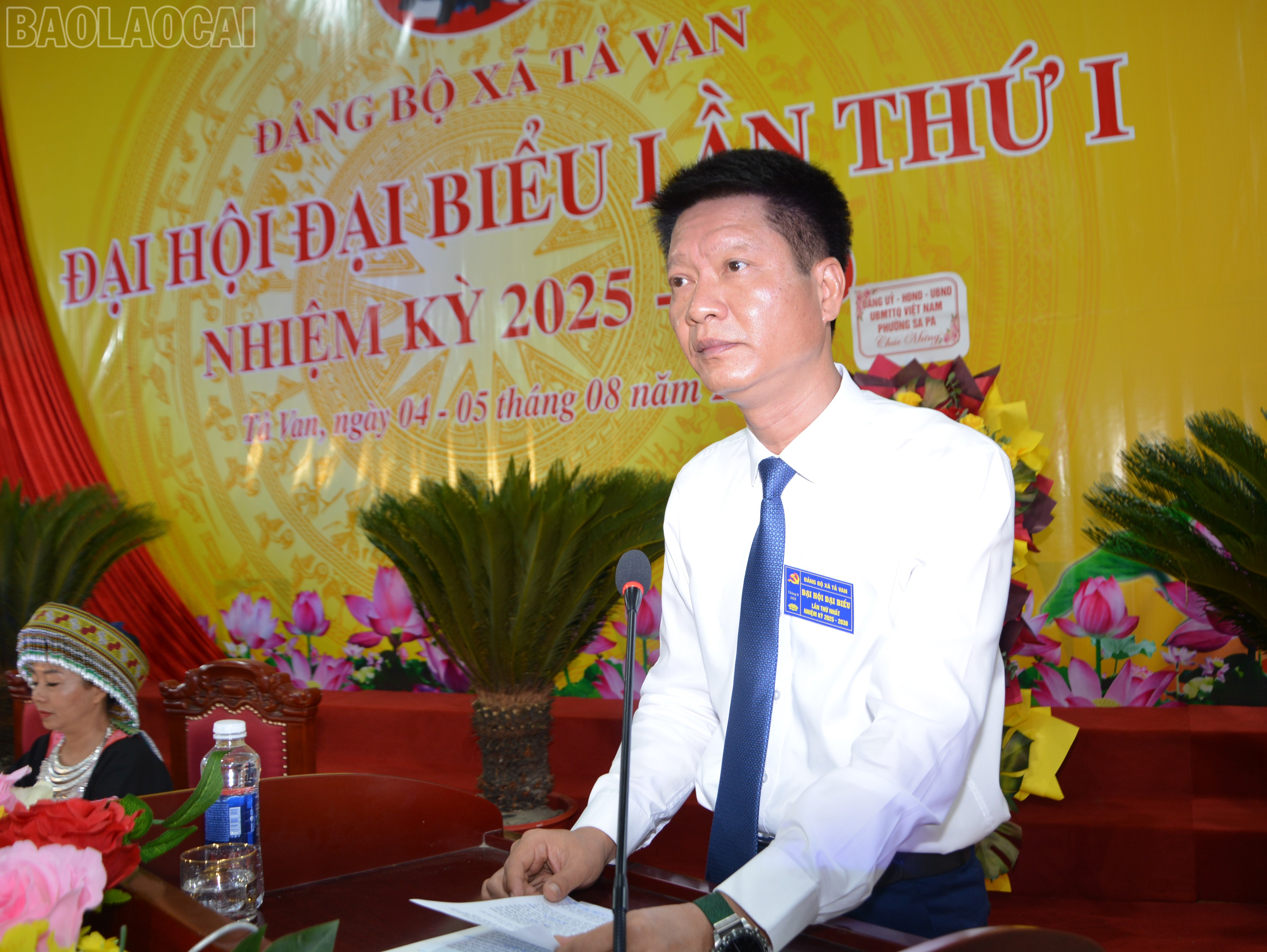 Đồng chí Nguyễn Thế Phước, Ủy viên Ban Thường vụ Tỉnh ủy, Phó Chủ tịch Thường trực UBND phát biểu chỉ đạo đại hội. baolaocai-tl_dsc-7995.jpg