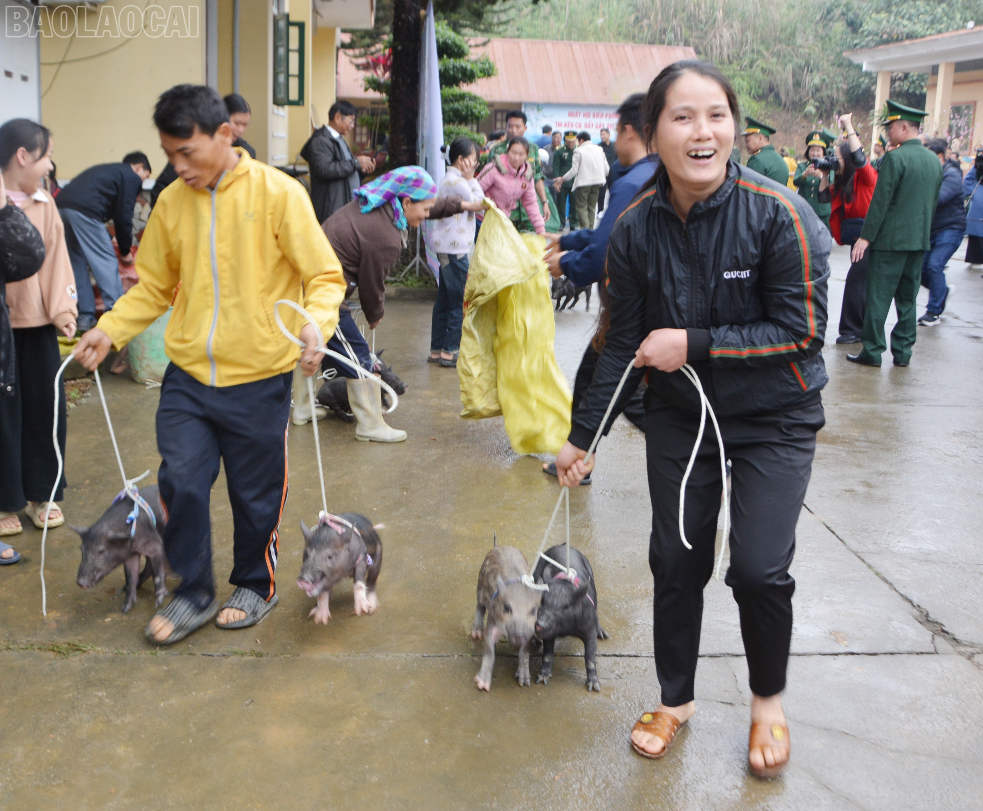 Niềm vui của người dân khi nhận lợn giống từ chương trình. baolaocai-tl_dsc-4933.jpg