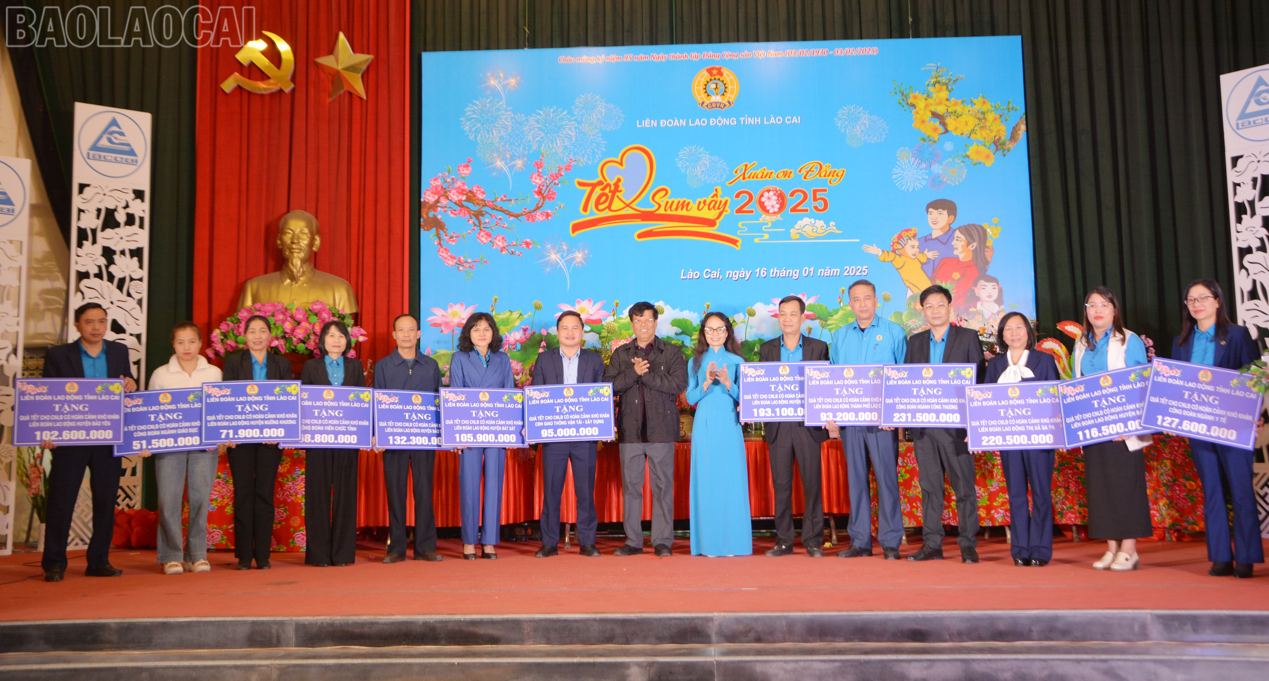 Trao kinh phí tặng quà tết đoàn viên, người lao động cho đại diện các công đoàn cấp trên cơ sở. baolaocai-tl_dsc-4246.jpg