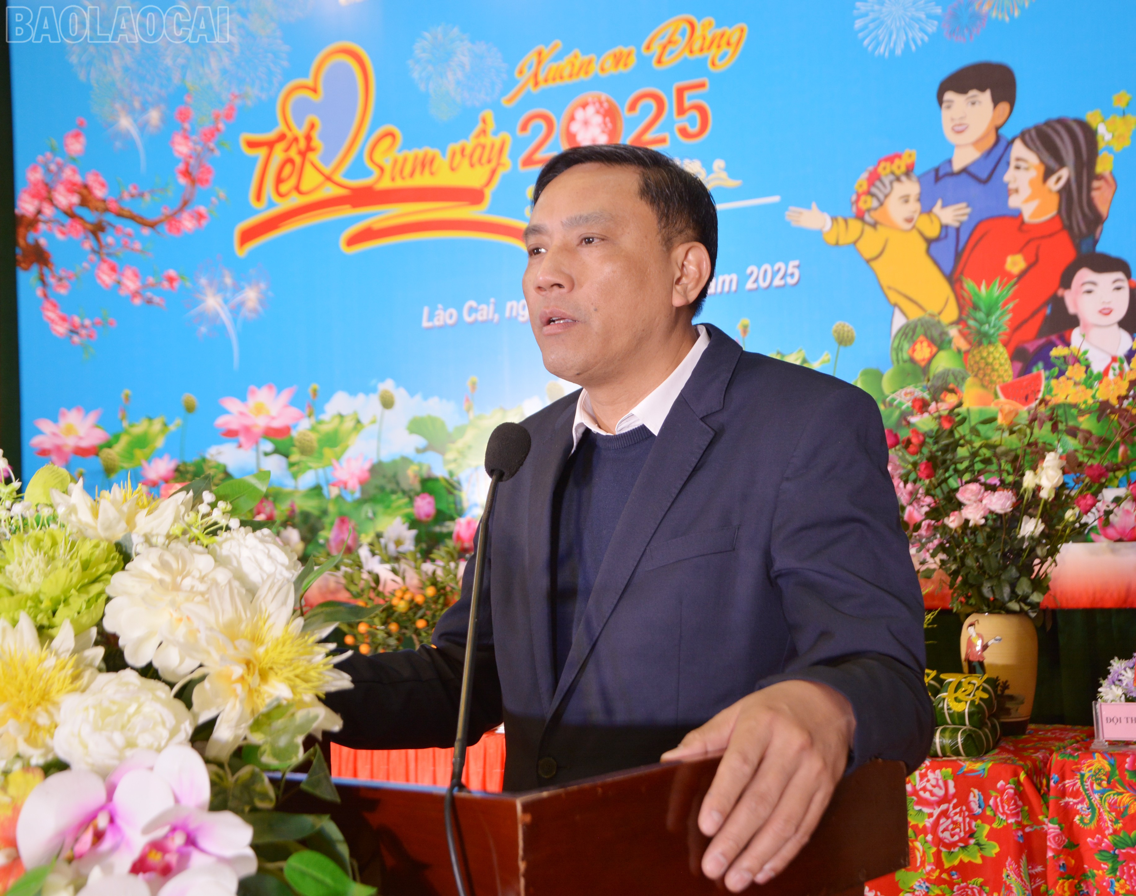 Phó Bí thư Tỉnh ủy Hoàng Giang phát biểu tại chương trình. baolaocai-tl_dsc-4156.jpg