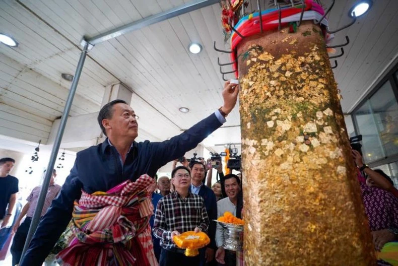 Thủ tướng Thái Lan Srettha Thavisin trong chuyến thăm tỉnh Khon Kaen.