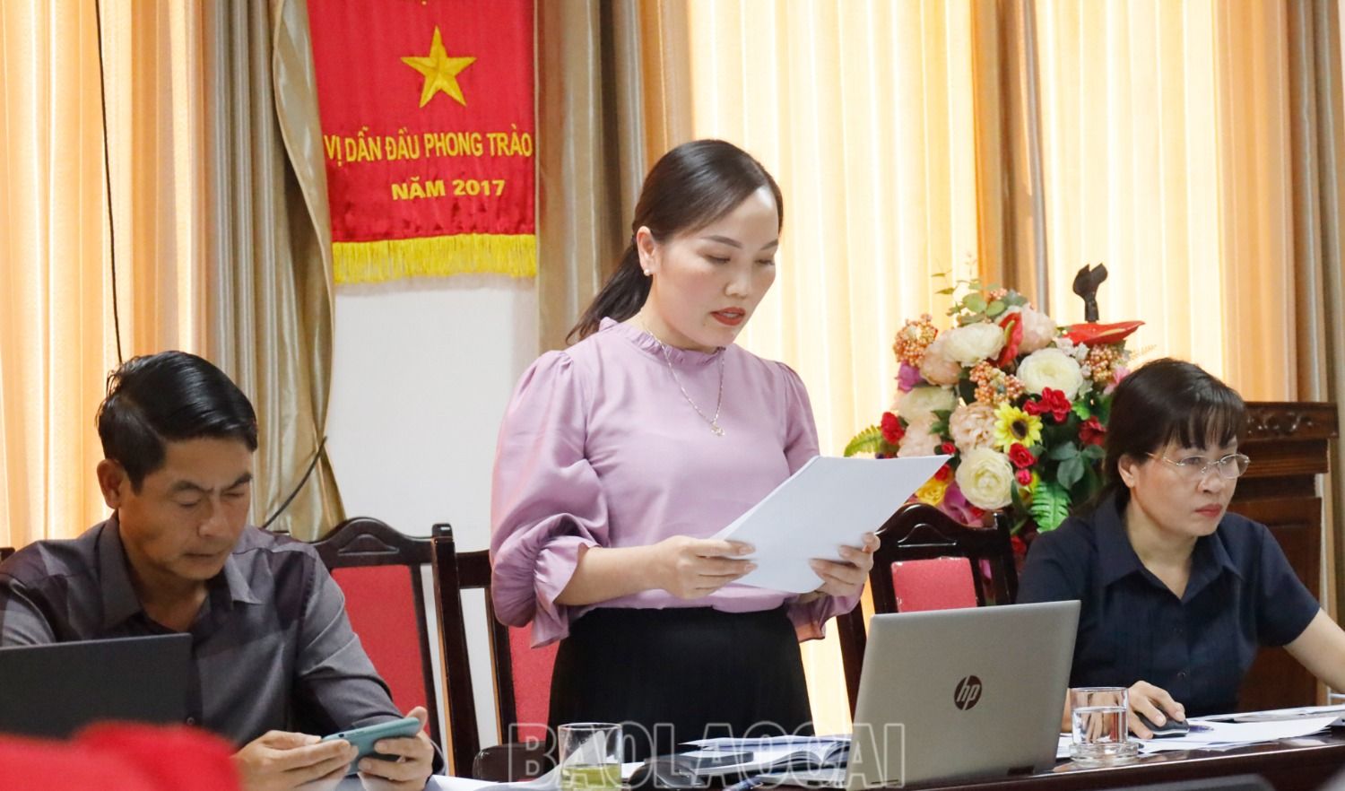 Lãnh đạo Sở Văn hóa và Thể thao báo cáo tình hình thực hiện Nghị quyết 09. 11.jpg