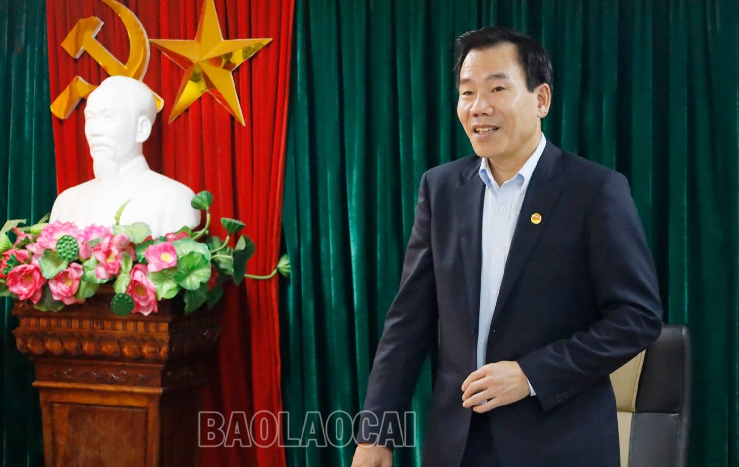 Đồng chí Dương Đức Huy, Trưởng Ban Tuyên giáo Tỉnh ủy kết luận buổi làm việc. 13.jpg