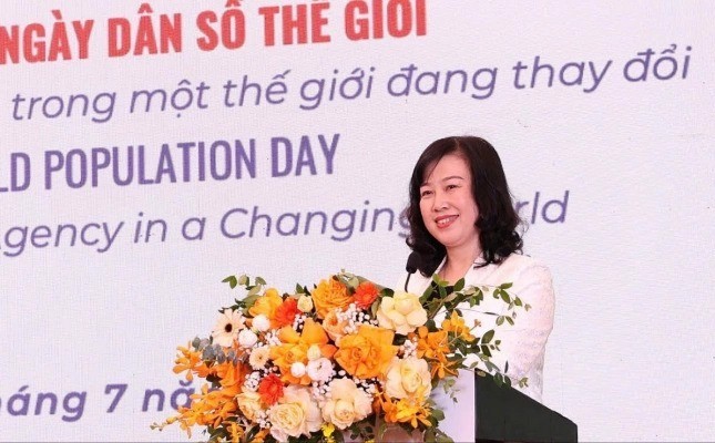 Bộ trưởng Y tế Đào Hồng Lan phát biểu tại sự kiện. 11-7-dan-so-vn-1163.jpg