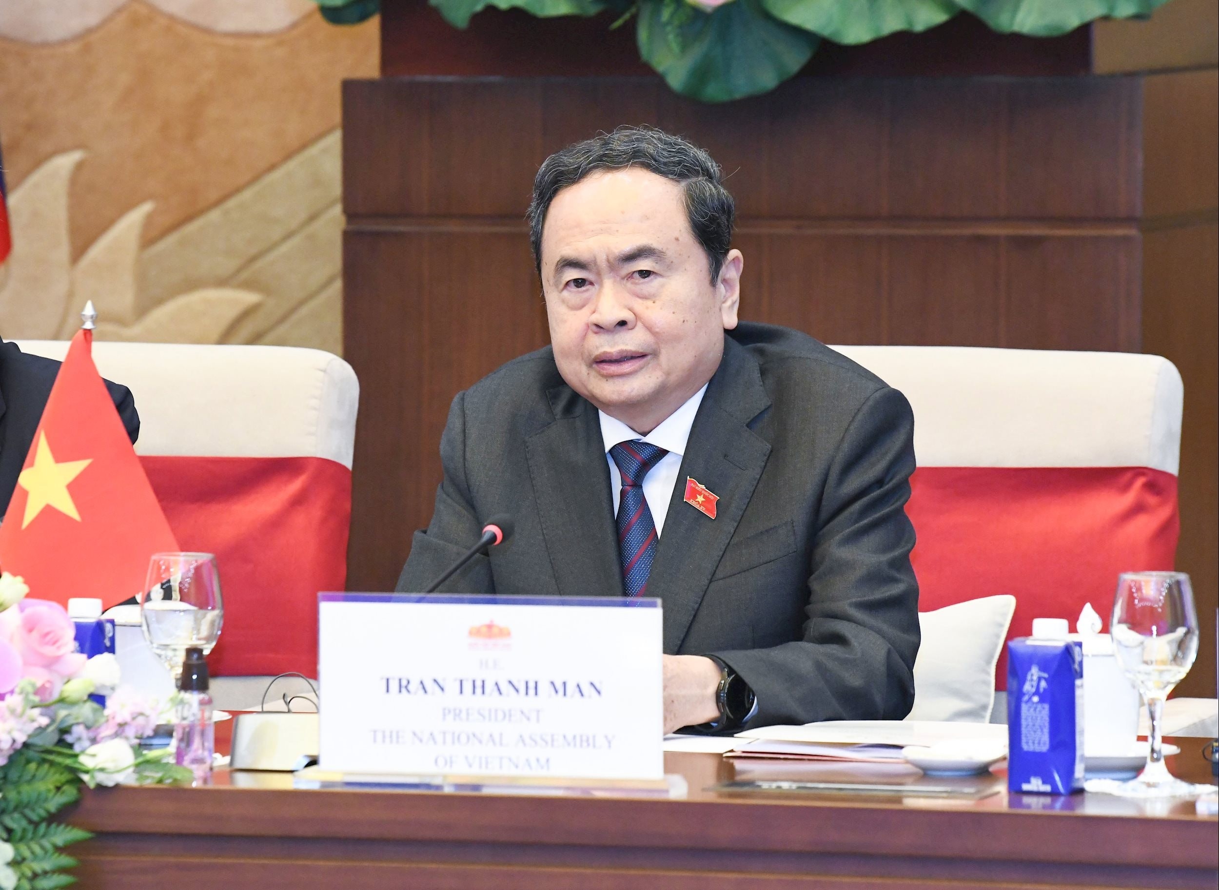 Chủ tịch Quốc hội Trần Thanh Mẫn phát biểu tại Phiên họp. Chủ tịch Quốc hội Trần Thanh Mẫn phát biểu tại Phiên họp.