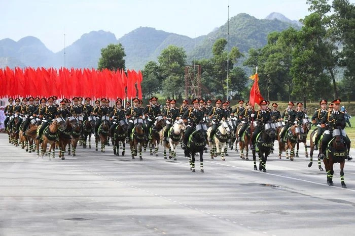 Lực lượng kỵ binh tham gia diễu hành.