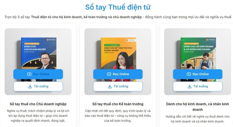 Cục Thuế đã nghiên cứu ban hành bộ 3 cuốn Sổ tay điện tử. thue.jpg