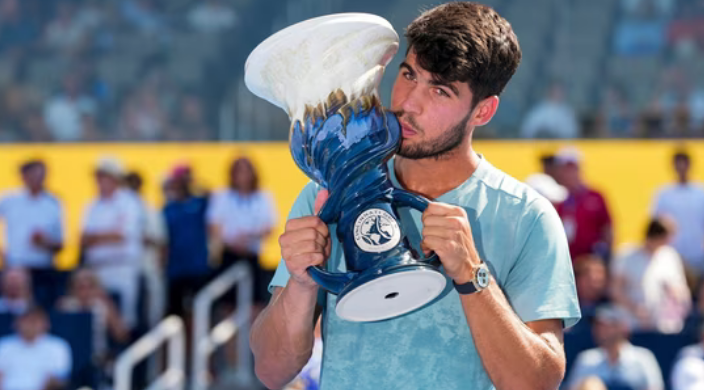 Alcaraz lần đầu vô địch Cincinnati Open. Ảnh: Eurosports. Alcaraz lần đầu vô địch Cincinnati Open. Ảnh: Eurosports.