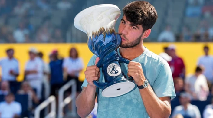 Alcaraz lần đầu vô địch Cincinnati Open. Ảnh: Eurosports.