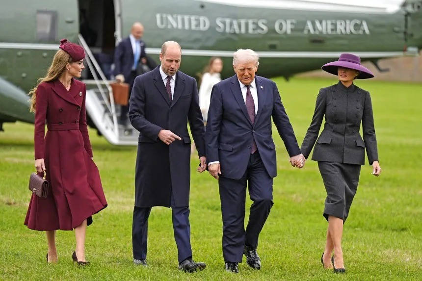 Công nương xứ Wales Catherine và Hoàng tử William chào đón Tổng thống Donald Trump và đệ nhất phu nhân Melania Trump. 2.jpg