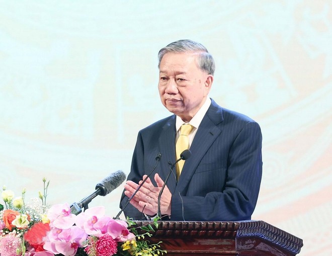 Tổng Bí thư Tô Lâm phát biểu. to-lam.jpg