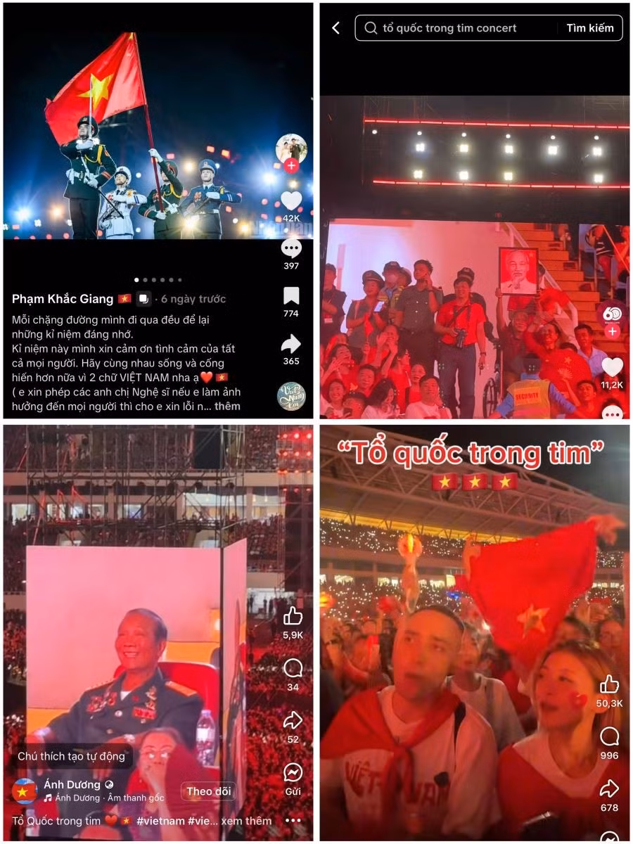 Nhiều thước phim ngắn về concert quốc gia được lan toả mạnh mẽ trên mạng xã hội.