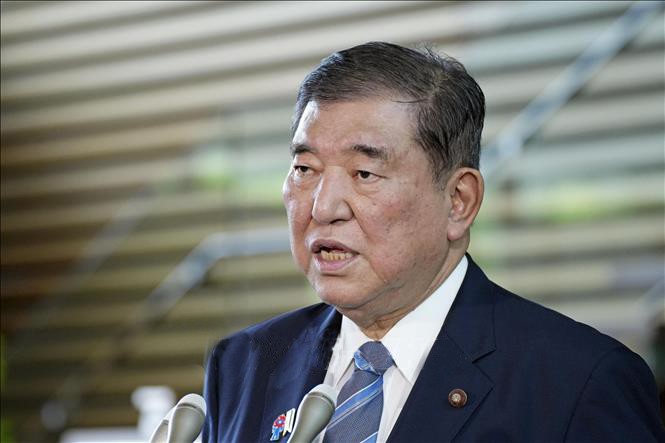 Thủ tướng Nhật Bản Shigeru Ishiba phát biểu với báo giới tại Tokyo. tt-nhat-ban.jpg