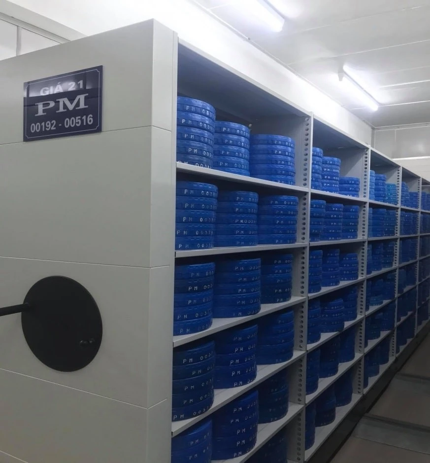 Các tác phẩm trên định dạng phim nhựa được lưu trữ, bảo quản.