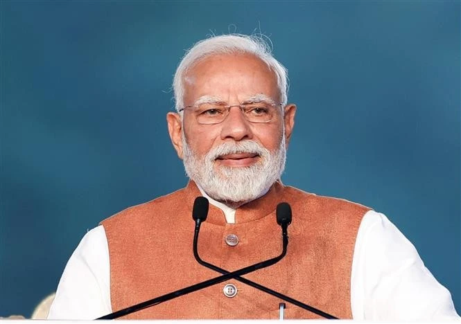 Thủ tướng Ấn Độ Narendra Modi phát biểu tại một sự kiện ở New Delhi ngày 6/8/2025.