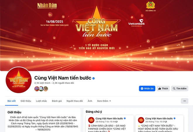 Fanpage chính thức của chương trình Cùng Việt Nam tiến bước.