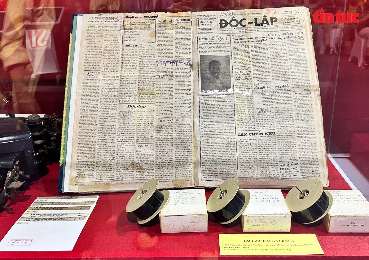 Các tài liệu dạng vi dạng, gồm: 10.000 tên sách xuất bản ở Việt Nam trước năm 1954 do Thư viện Quốc gia Pháp trao tặng dưới dạng vi phích; hơn 4.300 cuộn vi phim do Thư viện Quốc gia Việt Nam chụp...