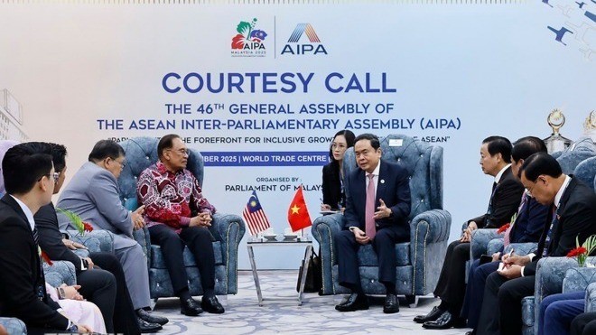 Chủ tịch Quốc hội Trần Thanh Mẫn hội kiến Thủ tướng Malaysia Anwar Ibrahim. ttxvn-chu-tich-quoc-hoi-tran-tha-7655.jpg