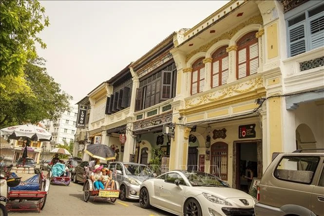 Dãy nhà cổ tại Penang (Malaysia).