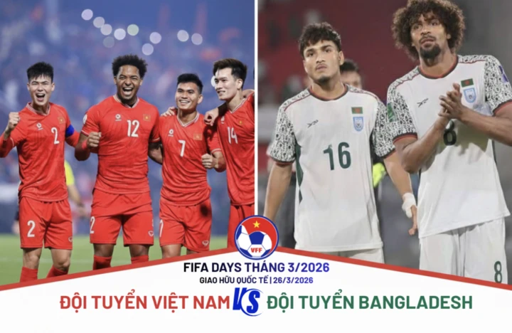 Đội tuyển Việt Nam thi đấu giao hữu FIFA Days với Bangladesh. (Nguồn: VFF)