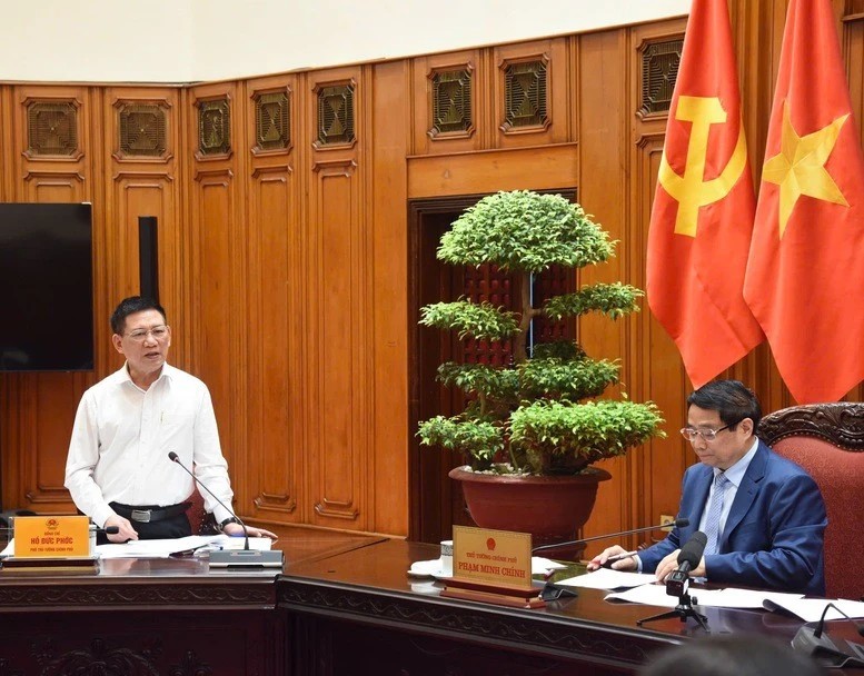 Phó Thủ tướng Chính phủ Hồ Đức Phớc phát biểu - Ảnh: VGP/Nhật Bắc