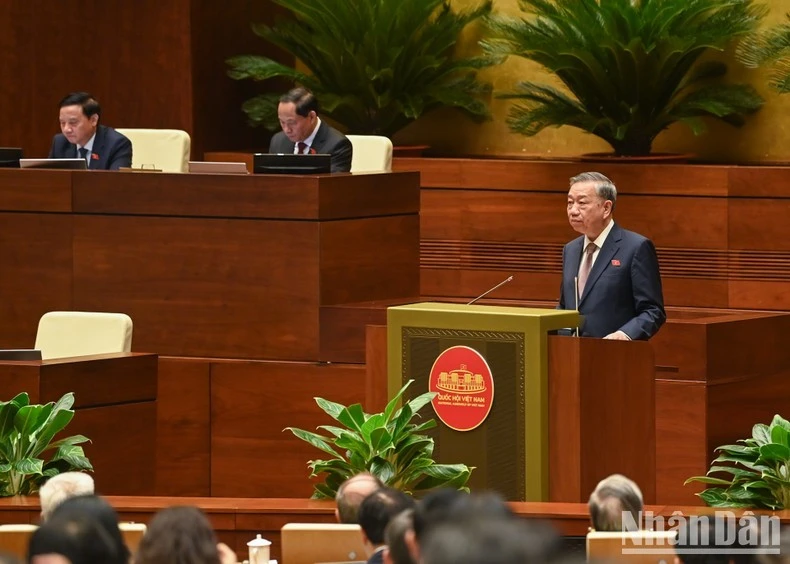 Tổng Bí thư, Chủ tịch nước Tô Lâm phát biểu. (Ảnh: DUY LINH)