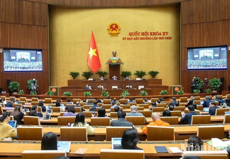 Quang cảnh phiên họp của Quốc hội. (Ảnh: DUY LINH)