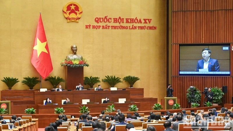 Quang cảnh phiên họp của Quốc hội. (Ảnh: DUY LINH)