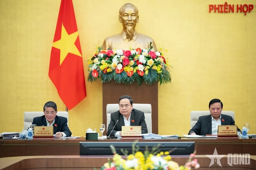 Chủ tịch Quốc hội Trần Thanh Mẫn chủ trì phiên họp. Ảnh: PHẠM THẮNG