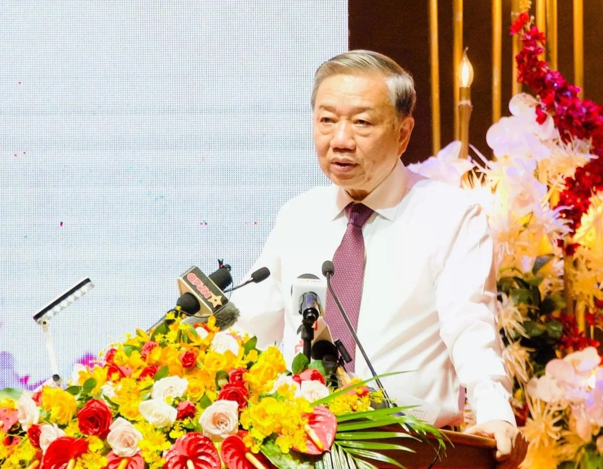 Tổng Bí thư Tô Lâm phát biểu.