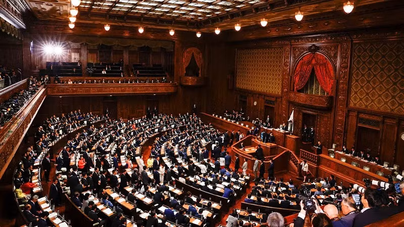 Phiên bỏ phiếu bầu Thủ tướng tại Quốc hội Nhật Bản. (Ảnh REUTERS)