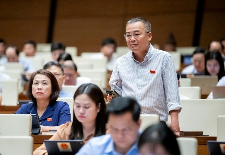 Đại biểu Nguyễn Lân Hiếu (Đoàn Bình Định) đề nghị quy định chặt chẽ về kinh doanh thuốc qua thương mại điện tử. Ảnh: TL.