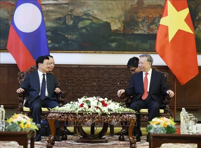 Tổng Bí thư Tô Lâm hội kiến Tổng Bí thư, Chủ tịch nước Lào Thongloun Sisoulith.